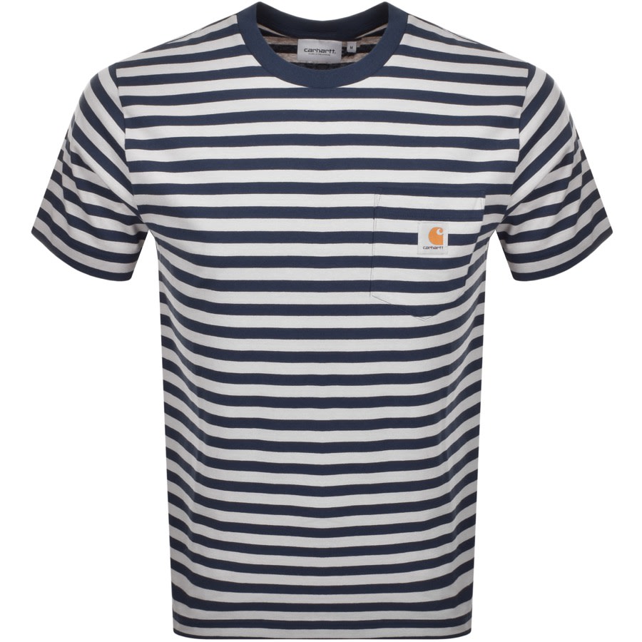 Alternative Image for ProductCarhartt Stripe Pocket T Shirt Navy1
